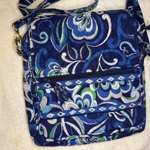Vera Bradley Navy and Green Swirl Crossbody Bag